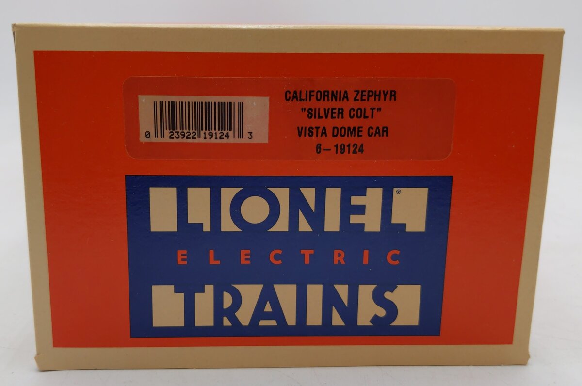 Lionel 6-19124 O Gauge California Zephyr Aluminum "Silver Colt" Vista Dome EX/Box