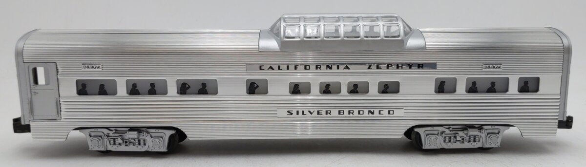 Lionel 6-19123 O Gauge California Zephyr "Silver Bronco" Aluminum Vista Dome Car EX/Box