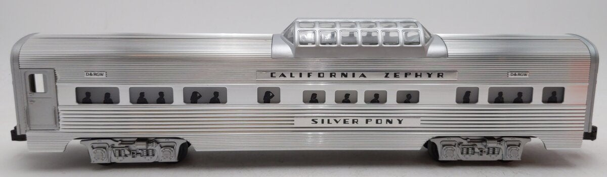 Lionel 6-19126 O Gauge California Zephyr "Silver Pony" Aluminum Vista Dome Car EX/Box