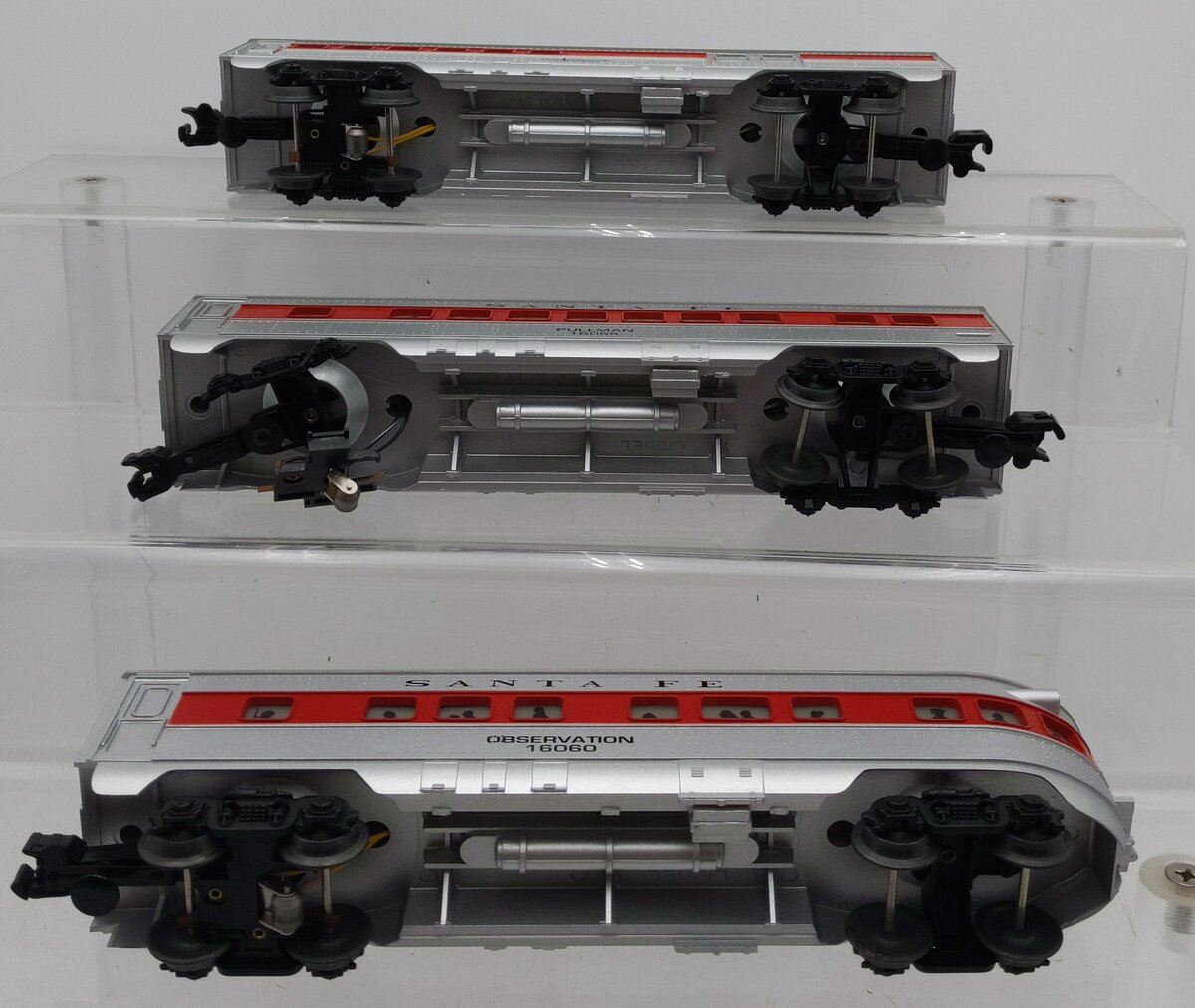 Lionel Assorted O Gauge Santa Fe Passenger Cars: 6-16055, 6-16059, & 6-16060 [3] VG