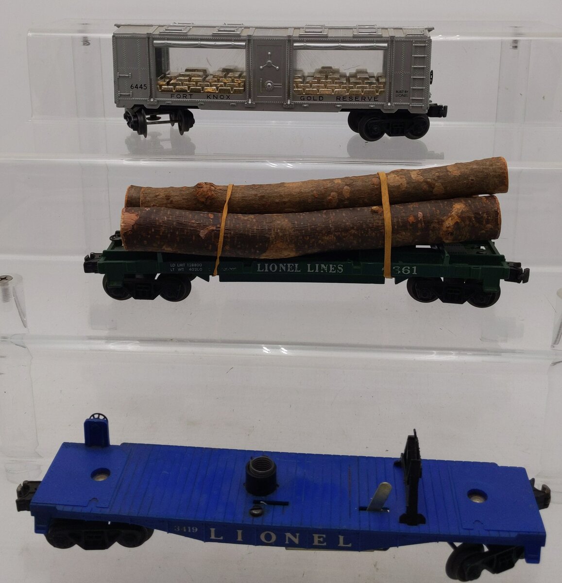 Lionel Assorted O Gauge Freight Cars #6445,3419,6361 [3] VG