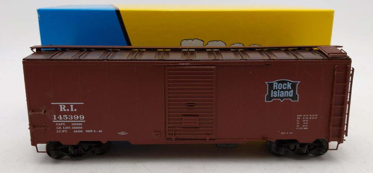 Pacific Rail  S Scale Rock Island Box Car Assembled Kit #145399 EX/Box