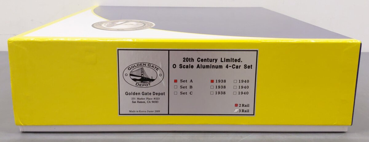 Golden Gate Depot O NYC Aluminum Limited Passenger Car Set (Set of 4) - 2-Rail EX/Box