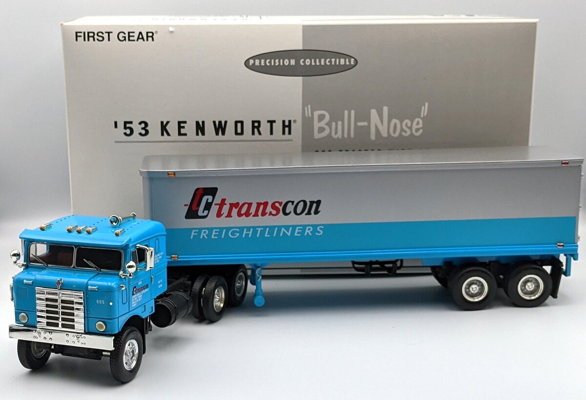 First Gear 19-1750 1:34 Diecast Bull-Nose COE Tractor with 35" Trailer VG/Box