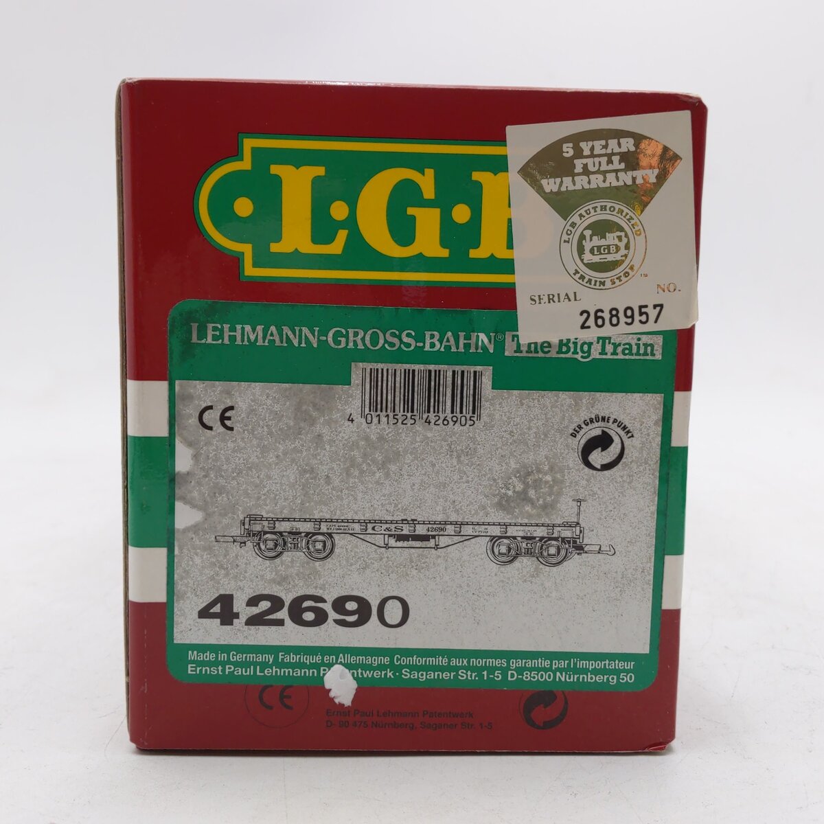 LGB 42690 G Colorado and Southern Flatcar #1069 LN/Box