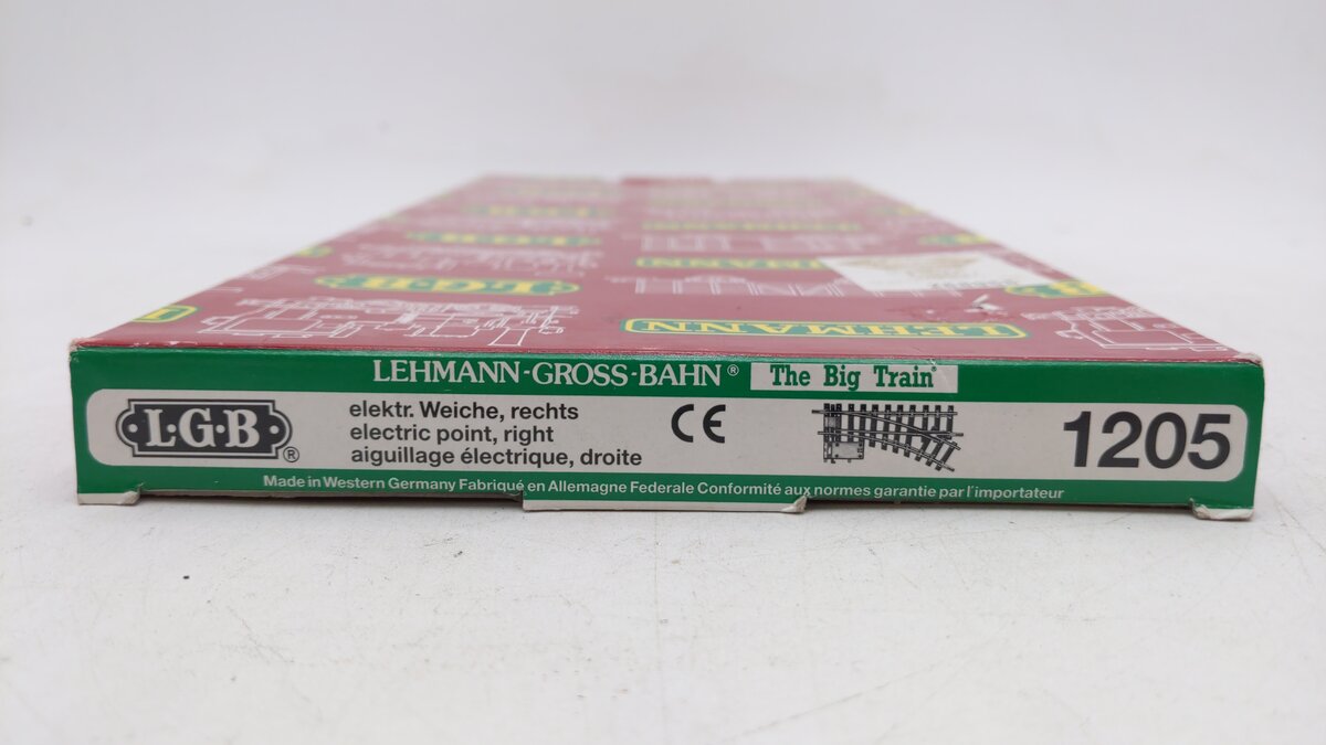 LGB 1205 G Scale 30° Right Hand Electric Switch Turnout EX/Box