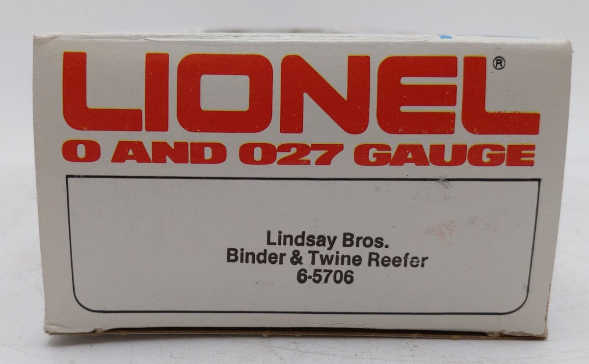 Lionel 6-5706 O Gauge MILW Lindsay Bros. Binder & Twine Reefer EX/Box