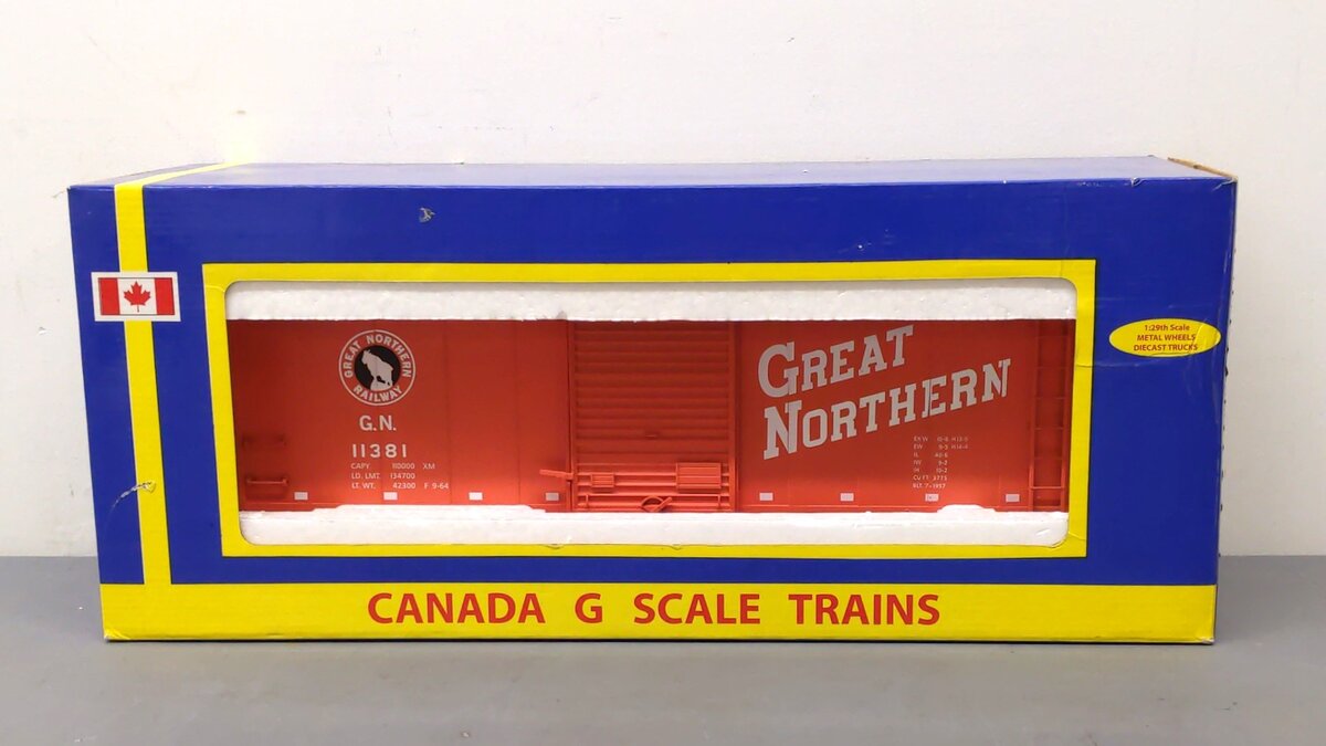 Canada B1072 G Scale Great Northern PS-1 Boxcar #11381 EX/Box