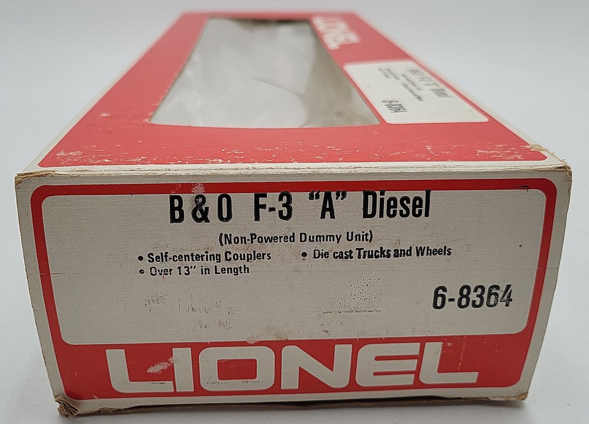 Lionel 6-8364 O Gauge Baltimore & Ohio F3 A Non-Powered Diesel Locomotive EX/Box