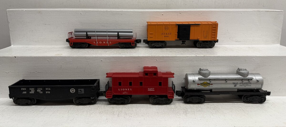 Lionel Vintage O Freight Cars: 2452, X3464, 6121, 6257 & 6465 [5] VG