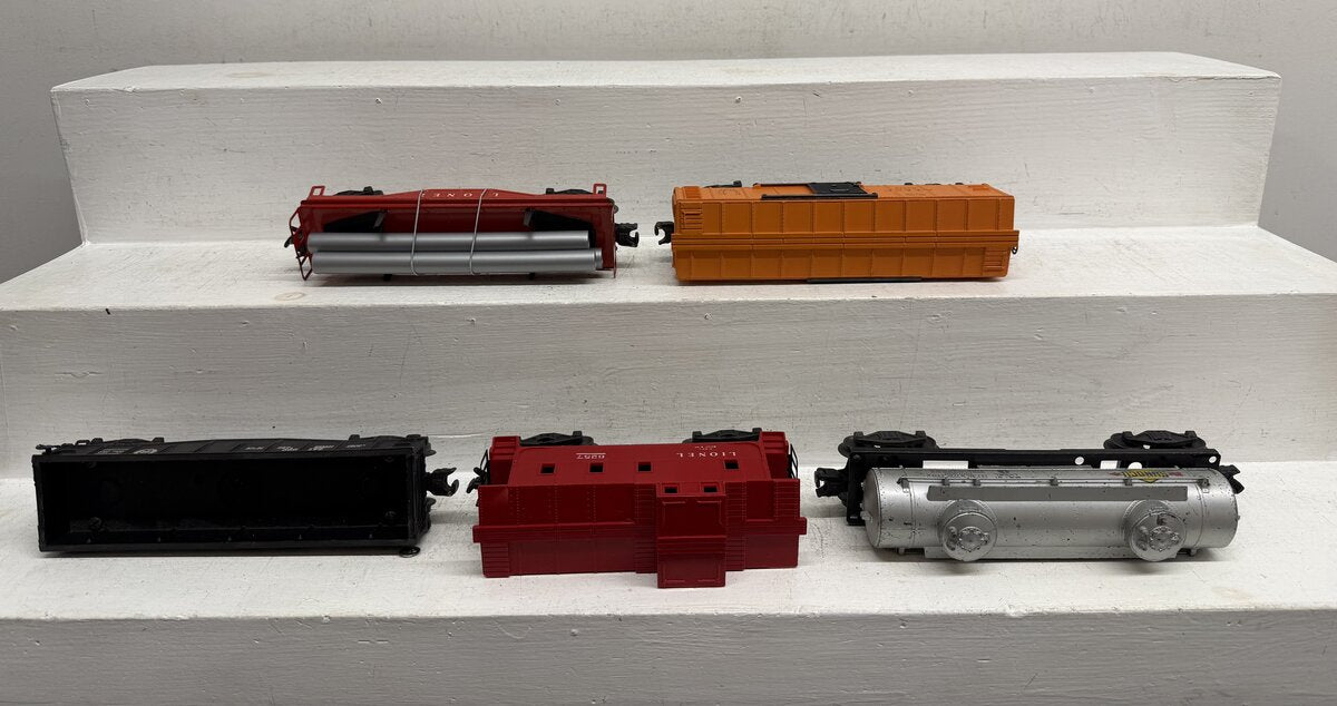 Lionel Vintage O Freight Cars: 2452, X3464, 6121, 6257 & 6465 [5] VG
