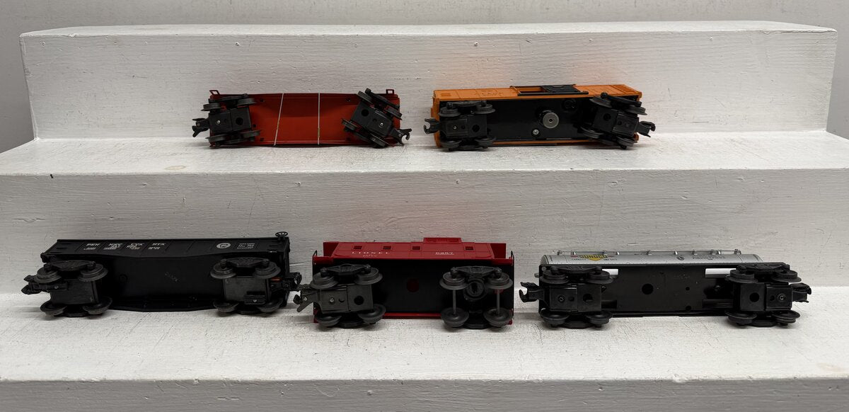 Lionel Vintage O Freight Cars: 2452, X3464, 6121, 6257 & 6465 [5] VG