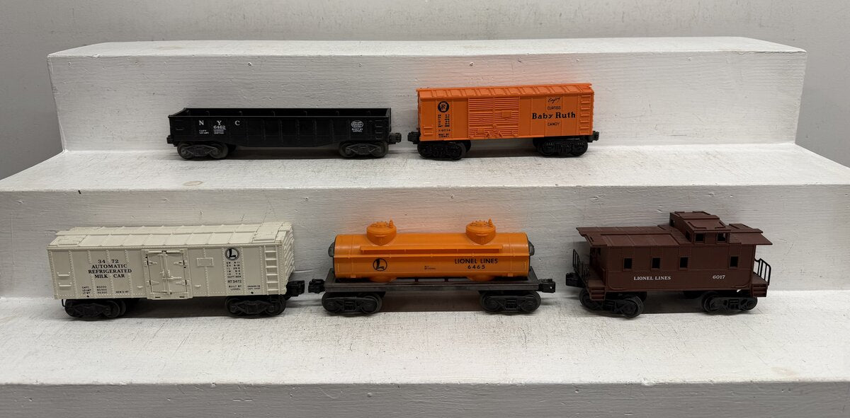 Lionel Vintage O Freight Cars: 3472, 6017, 6034, 6462 & 6465 [5] VG
