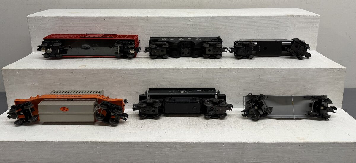 Lionel Vintage O Freight Cars: 3456, 3469, 6111, 6465, 6519 & 6-19801 [6] VG