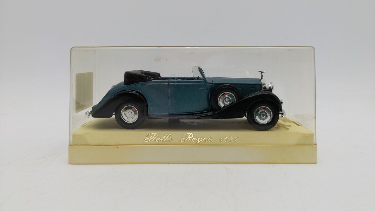 Solido 4077 1:43 Scale Age D'or Deep Gray/Black Rolls Royce Cabriolet Diecast EX/Box