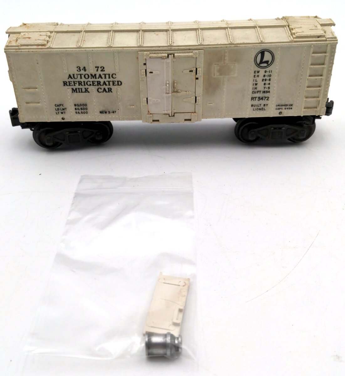 Lionel 3472 O Vintage Operating Milk Car VG
