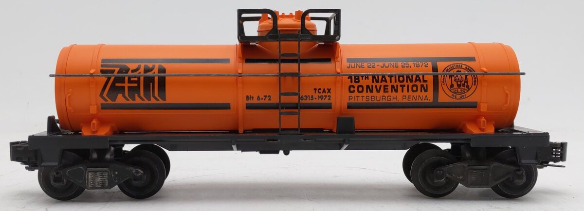 Lionel 6315-1972 O MPC TCA 18th National Convention Single Dome Tank Car VG