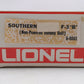 Lionel 6-8661 O Gauge Southern F3 B Non-Powered Diesel Locomotive EX/Box