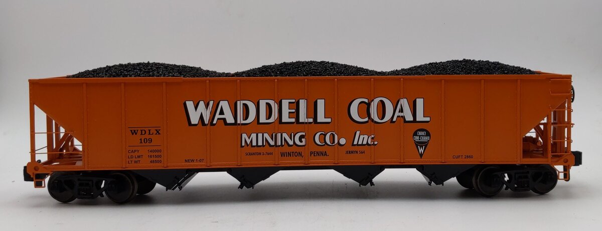 MTH 70-75059 G Scale Waddell Coal 4-Bay Hopper Car #109 LN