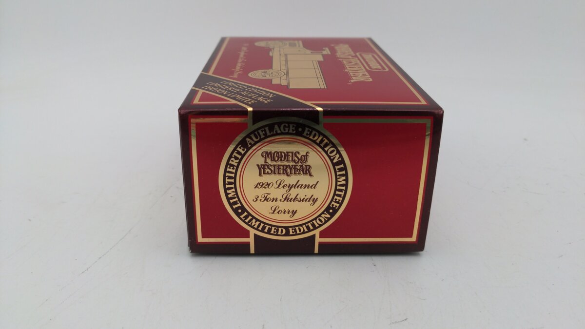 Matchbox Y9 1:43 Scale 1920 Leyland 3 Ton Subsidy Lorry Diecast Limited Edition LN/Box