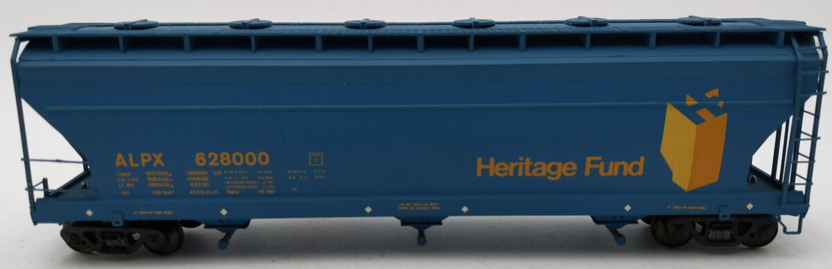 Pacific Rail S Scale Heritage Fund ALPX 3 Bay covered Hopper LN/Box