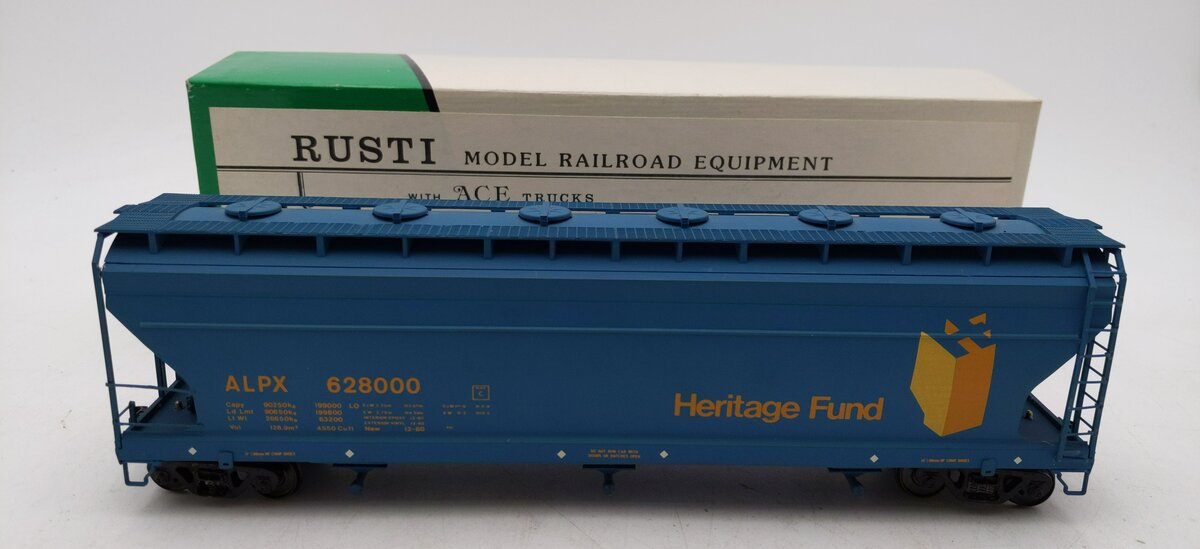 Pacific Rail S Scale Heritage Fund ALPX 3 Bay covered Hopper LN/Box
