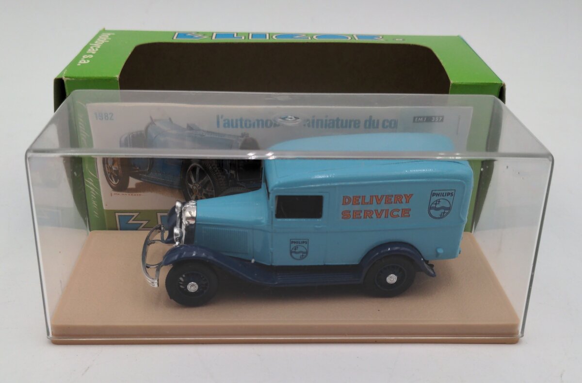 Eligor 1505P Ford V8 Van 1934 Delivery Service Philips Blue LN/Box