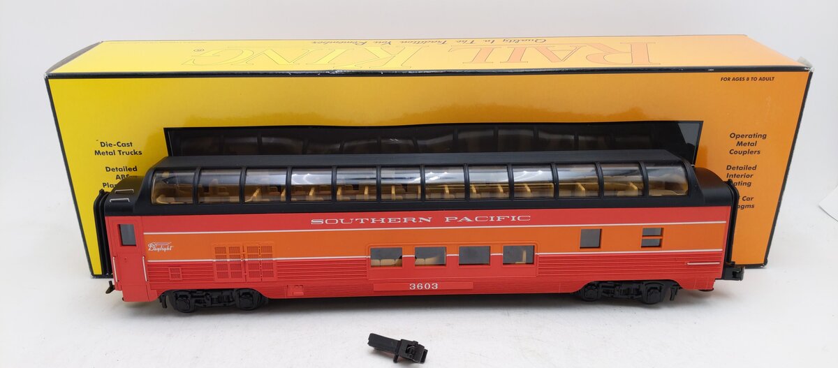 MTH 30-67323 Southern Pacific 60' Streamlined ABS Full-Length Vista Dome Car VG/Box