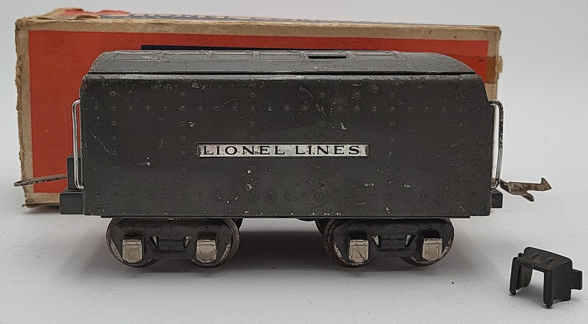 Lionel 265W Vintage O Prewar Tinplate Waffle Top Tender with Whistle VG/Box