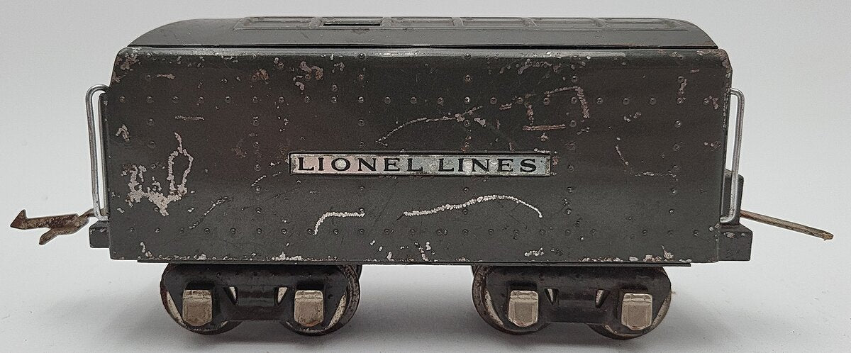 Lionel 265W Vintage O Prewar Tinplate Waffle Top Tender with Whistle VG/Box