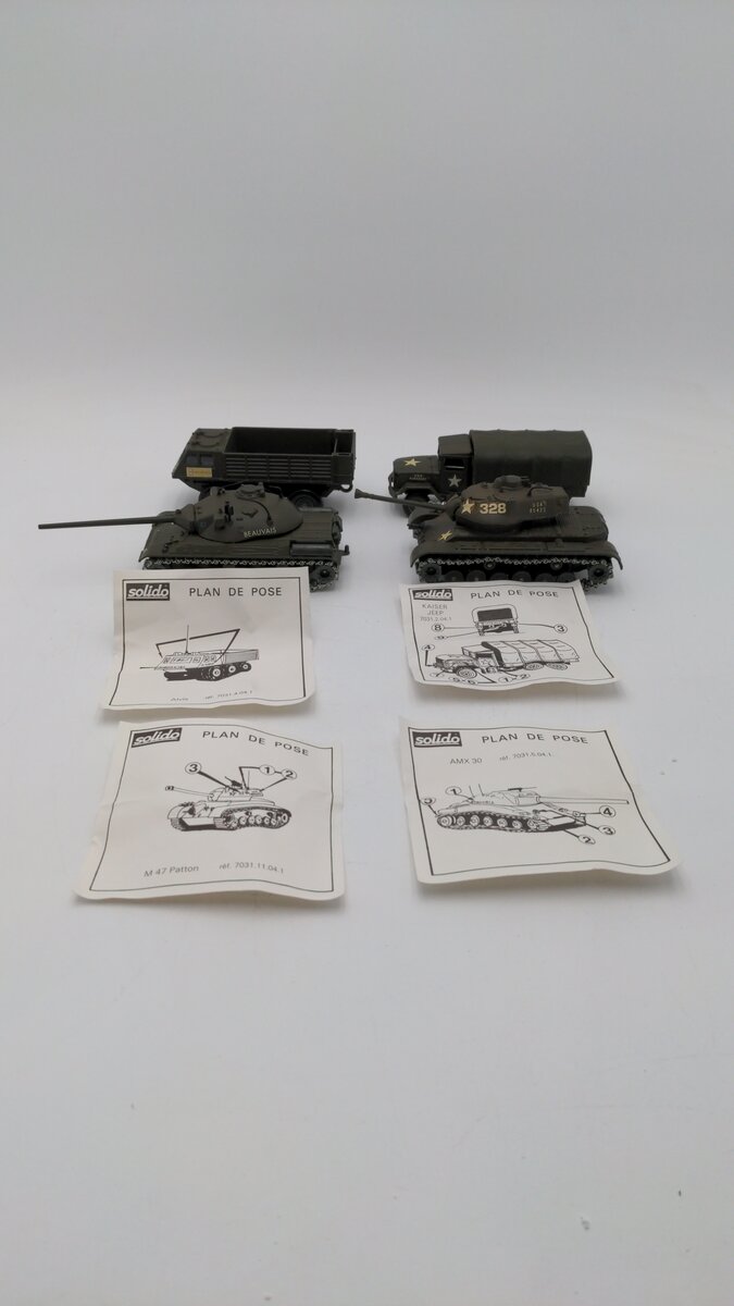 Solido Custom Les Militaries Patton Kaiser Jeep Amx 30 Alvis Diecast (Set of 4) VG
