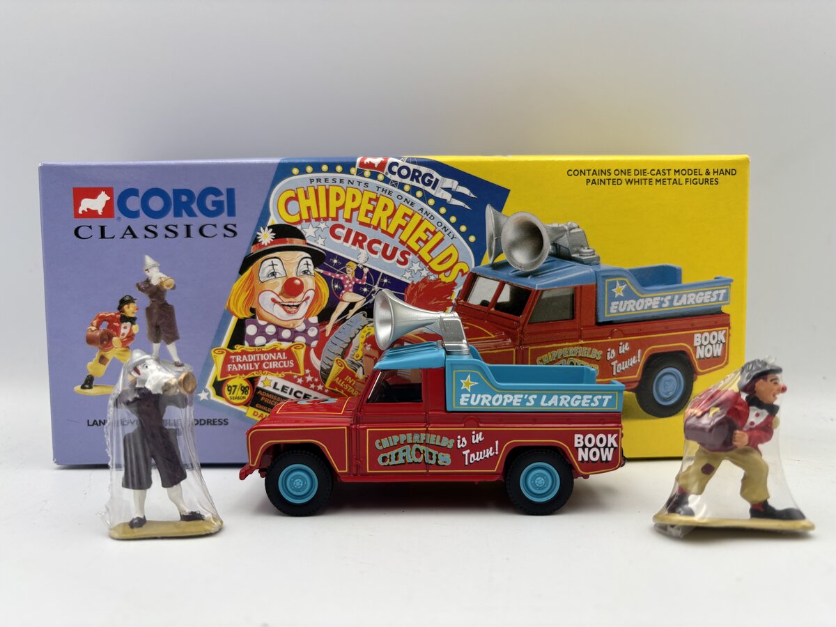 Corgi 07202 1:43 Chipperfields Circus - Land Rover Public Address & Clowns LN/Box