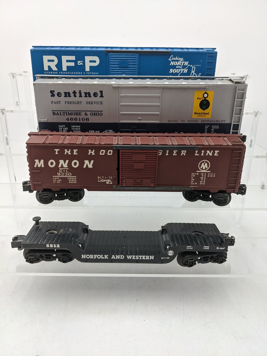 Williams, K-Line, Weaver & Lionel Assorted Freight Cars [4] EX
