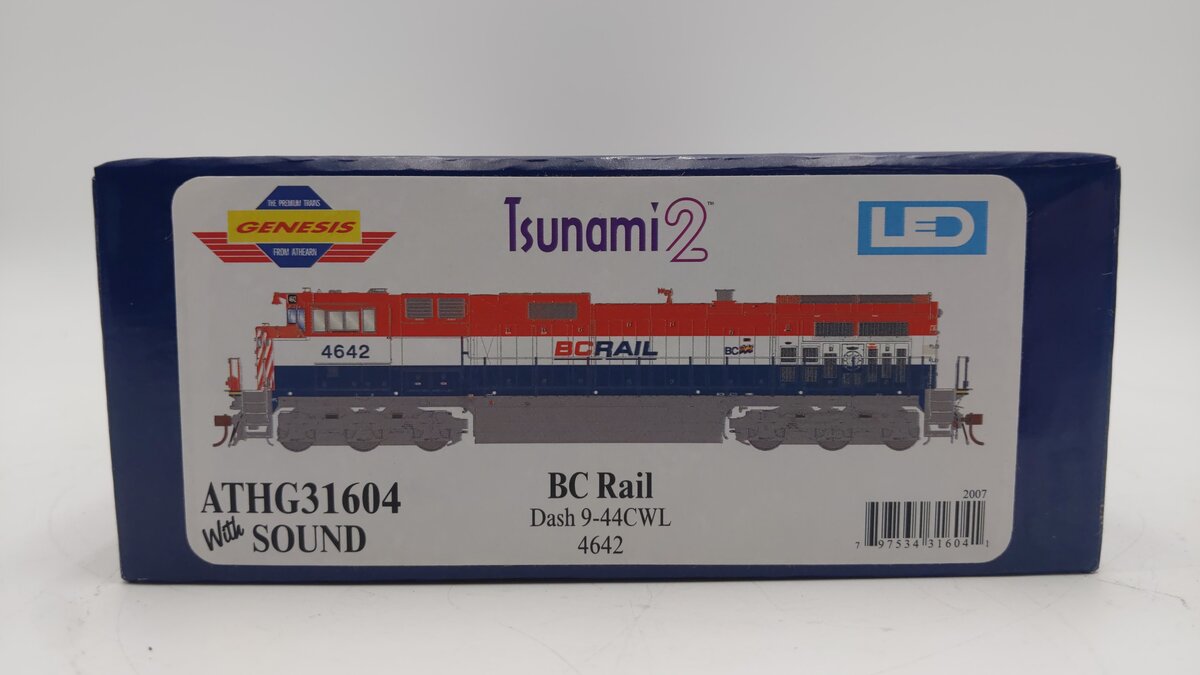 Athearn G31604 HO BC Rail Dash 9-44CWL Diesel Locomotive #4642 w/DCC/Sound EX/Box