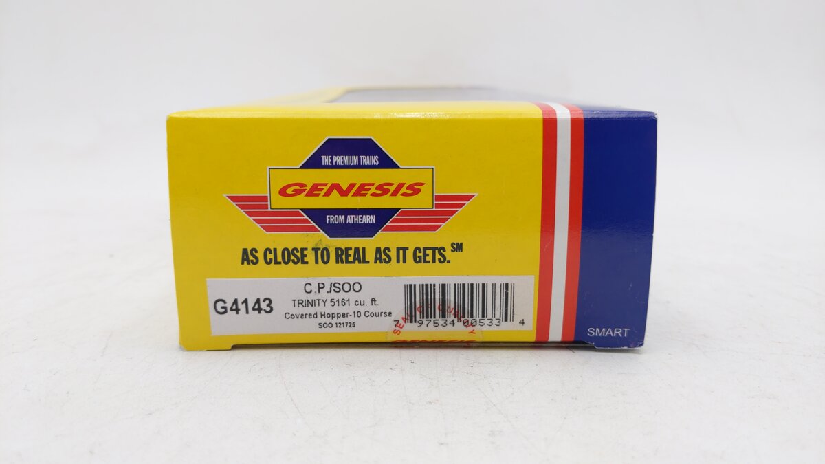 Athearn G4143 HO Scale SOO/CP 5161 cu.ft. Trinity Covered Hopper #121725 EX/Box
