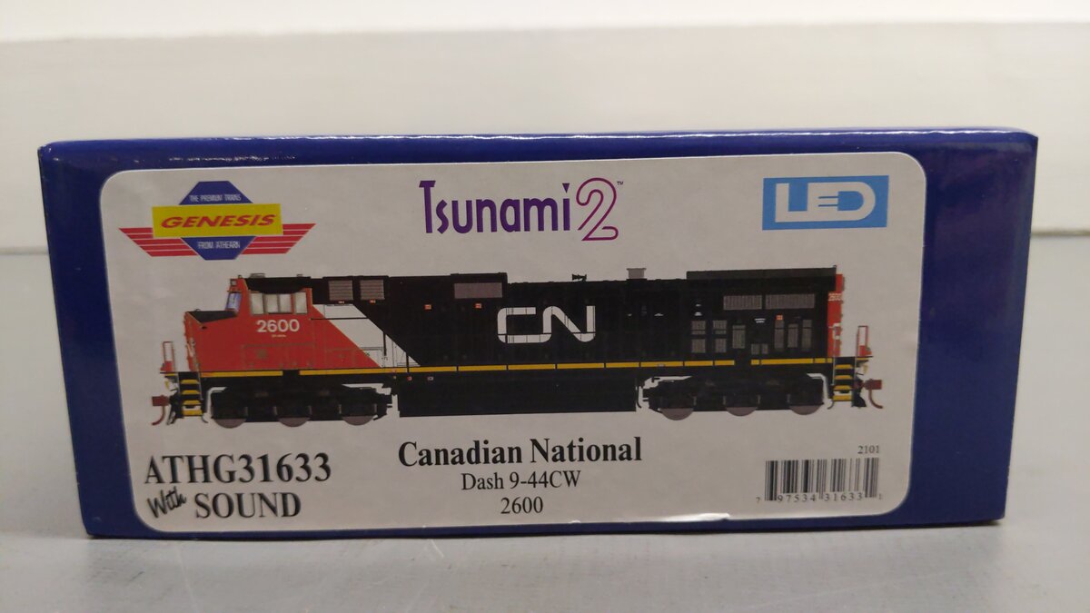 Athearn G31633 HO Canadian National Dash 9-44CW Diesel Locomotive #2600 w/DCC EX/Box