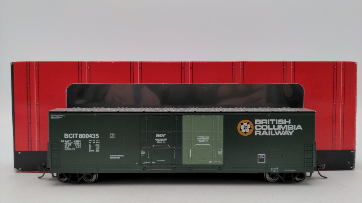 Atlas 1756-3 HO Scale BC Rail Evans Double Plug Door Box Car #800435 EX/Box