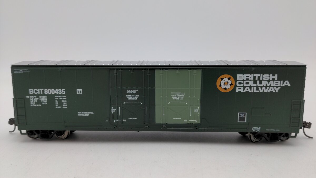 Atlas 1756-3 HO Scale BC Rail Evans Double Plug Door Box Car #800435 EX/Box