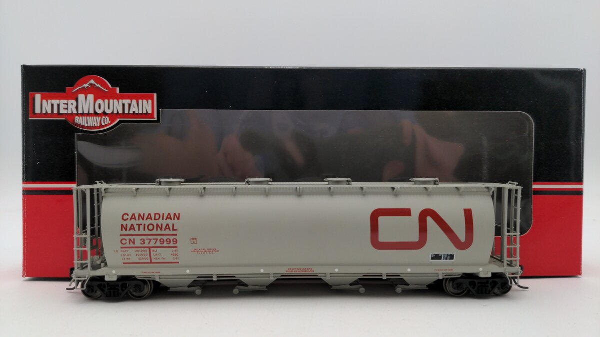 InterMountain 45205-36 HO Scale Canadian National Cylindrical Hopper Car #377999 EX/Box
