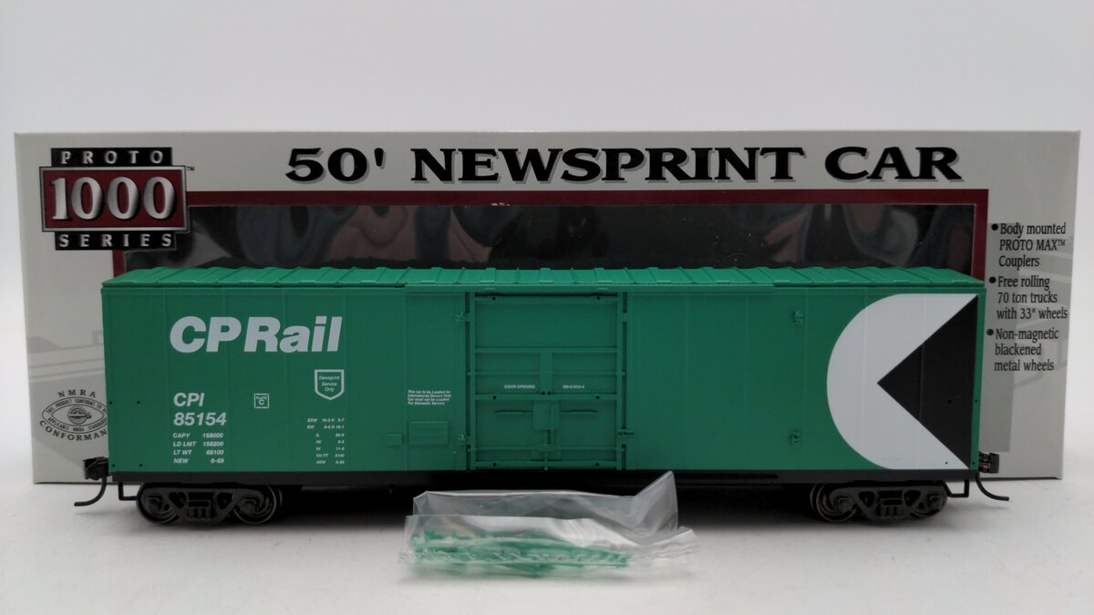 Proto 1000 920-237154 HO Scale CP Rail Newsprint Car #85154 EX/Box