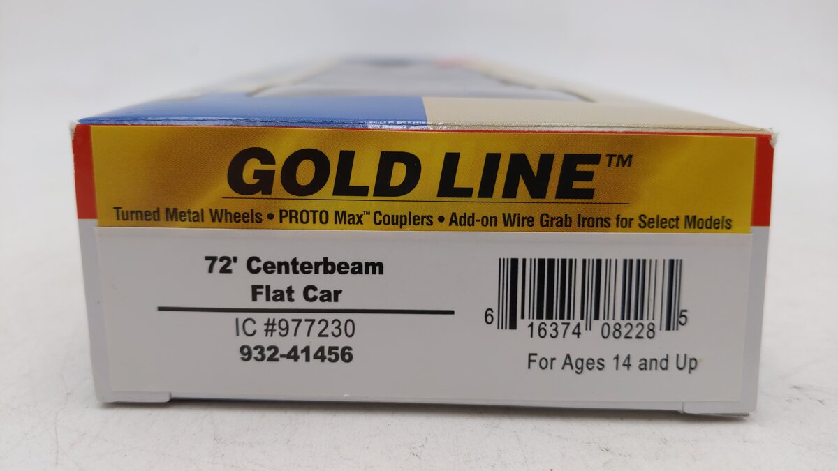Walthers 932-41456 HO Gold Line IC 72' Centerbeam Flat Car #977230