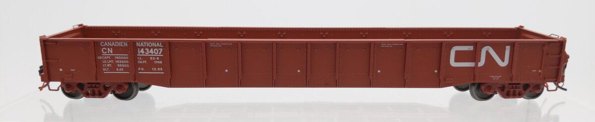 Rapido Trains 50012 HO Canadian National 52' 6" Canadian Mill Gondola #143407 LN/Box