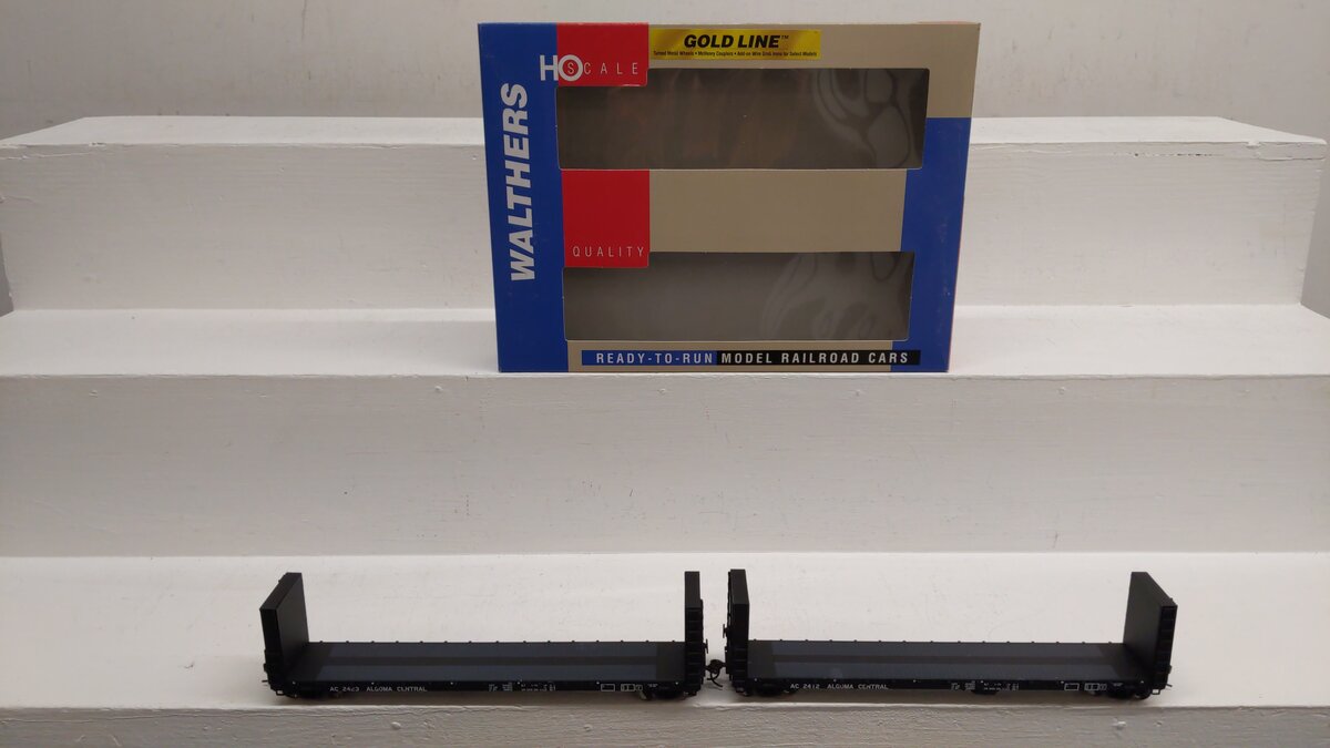 Walthers 932-240054 HO Scale Algoma Central Flat Cars #2423/2412 (Set of 2) EX/Box
