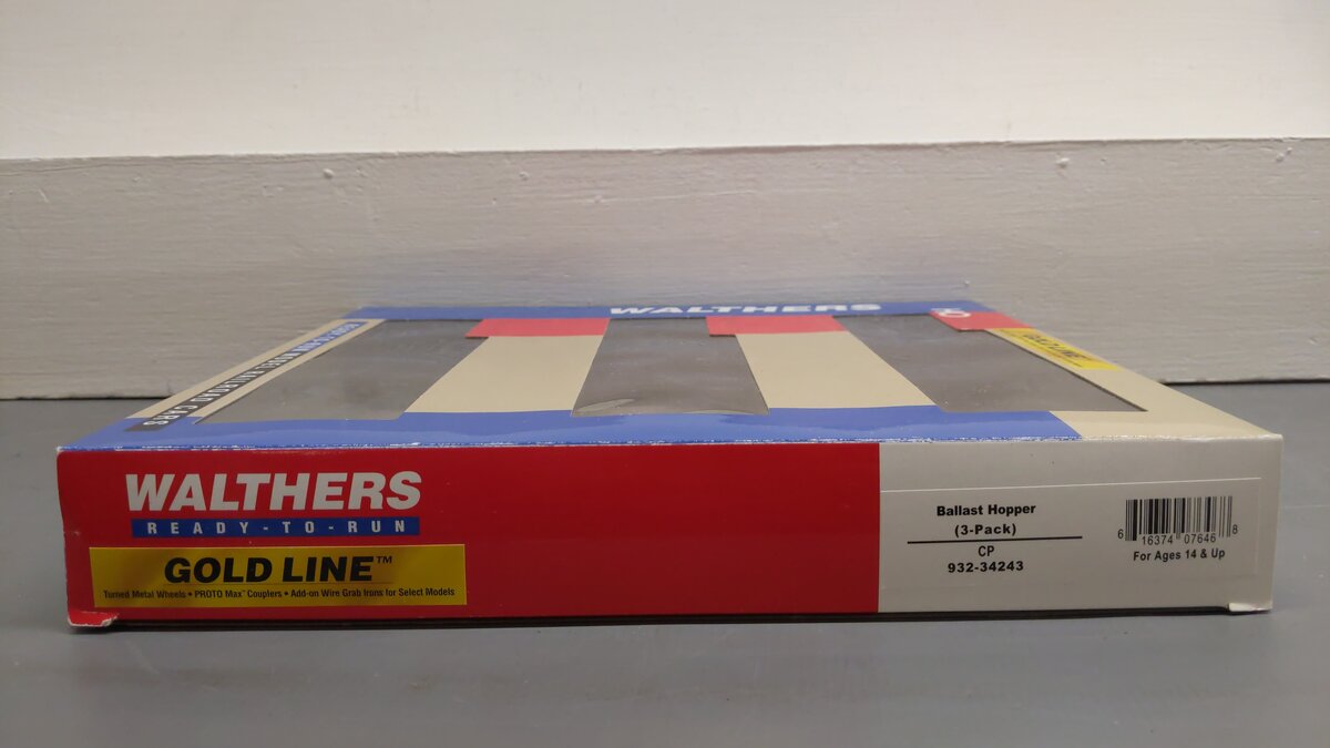 Walthers 932-34243 HO Scale Canadian Pacific Ballast Hopper Car Set (Set of 3) EX/Box