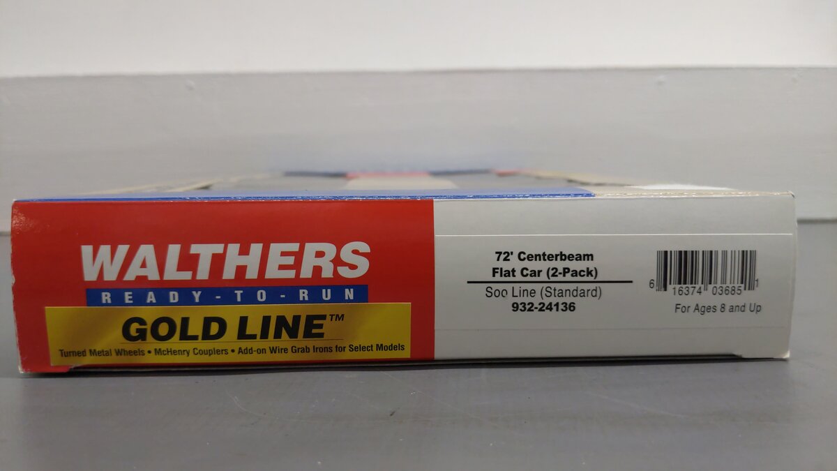 Walthers 932-24136 HO Scale SOO Line Centerbeam Flat Cars #600376/600387 EX/Box