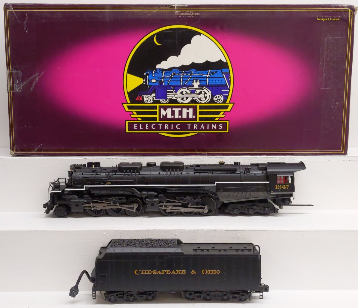 MTH 20-3115-1 O C&O 2-6-6-6 Allegheny Steam Locomotive & Tender w/PS2 #1647 VG/Box