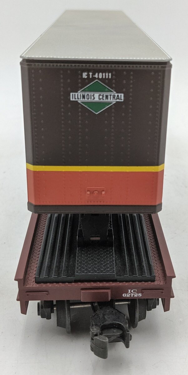 MTH 20-98403 O Gauge Illinois Central TT Flatcar with Trailer #62728 EX