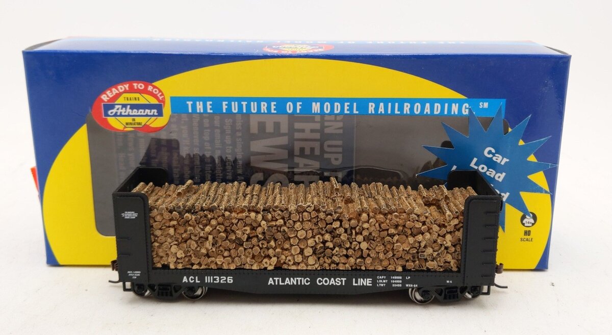 Athearn 81477 HO Scale ACL 40' Pulpwood Flat w/Load #111326
