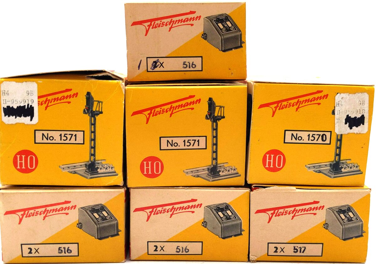 Fleischmann HO Scale Assorted Train Signals and Controllers [7] VG/Box