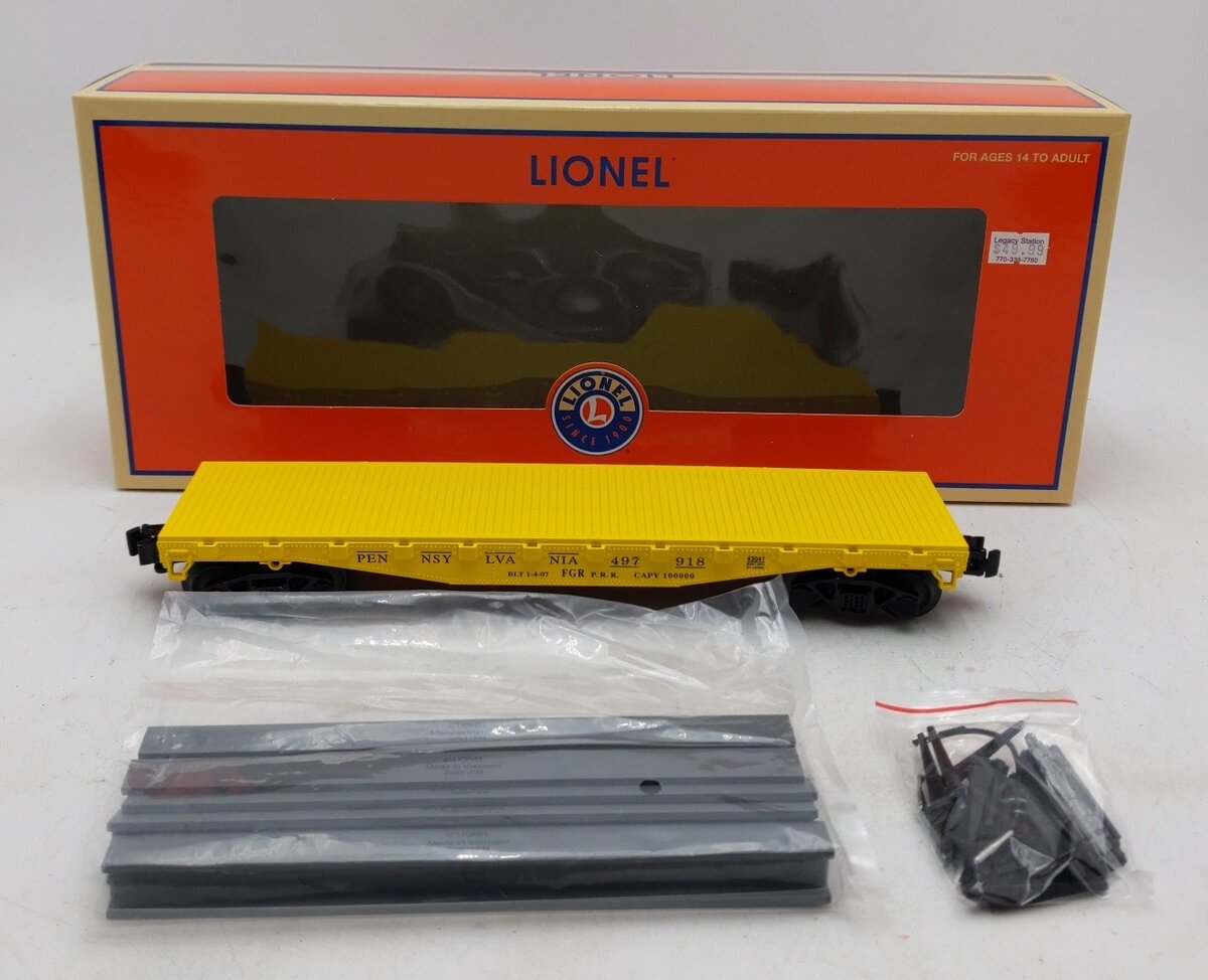 Lionel 2143041 O Pennsylvania Standard Flat Car with Stakes #497918